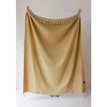 Cozy Eco-Friendly Recycled Wool Blanket in Mustard