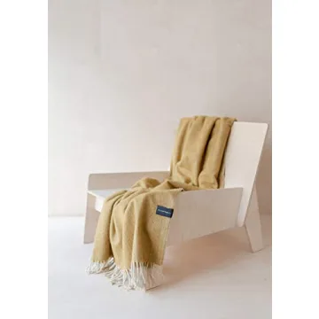 Cozy Eco-Friendly Recycled Wool Blanket in Mustard