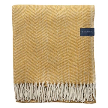 Cozy Eco-Friendly Recycled Wool Blanket in Mustard