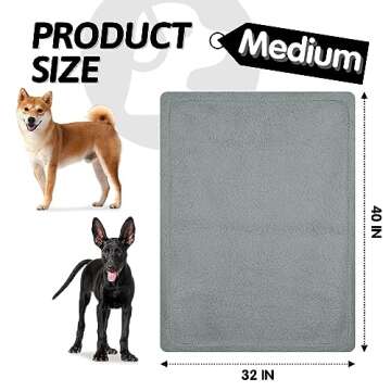 furrybaby Dog Blanket Soft Dog Blankets for Large Dogs Puppy Essentials Washable Sherpa Fleece Cat Blanket 32x40 Inches for Bed Furniture Couch Sofa (Medium, Grey)