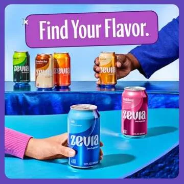 Zevia Zero Sugar Soda, Grape, 16 oz Cans (12-Pack) – Naturally Sweetened, Zero Calorie Sugar Free Soda - Non-GMO Project Verified, Gluten-Free, Vegan