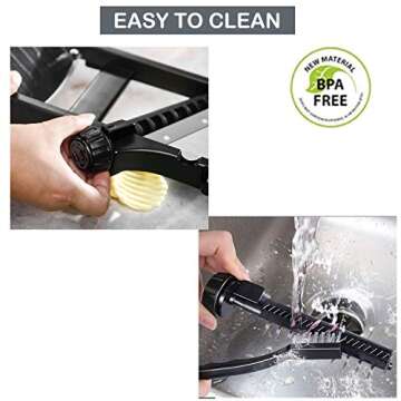 GProMe Mandoline Slicer – Adjustable Thickness Vegetable Mandolin, Fruit Potato Slicer, French Fries Cutter, Food Waffle,Julienne Grater– Sharp Stainless Steel Blades(black)