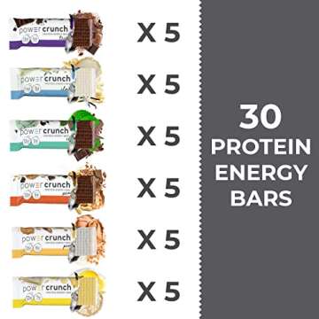 Power Crunch Protein Wafer Bars - 30 Count Variety Pack of 6 Flavors