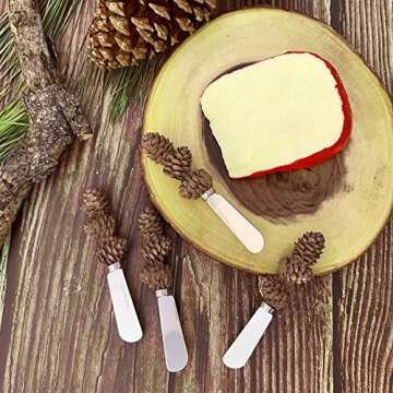 Elegant Pinecone Cheese & Butter Spreader Set - 4-Piece