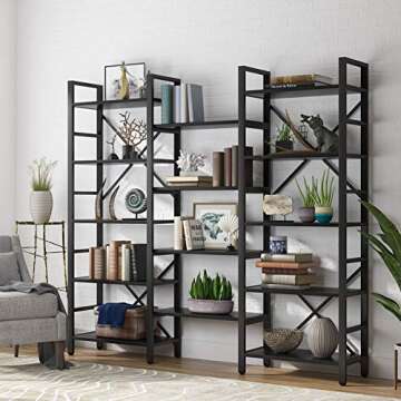 Tribesigns Triple Wide 5-Shelf Bookcase for Home & Office