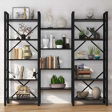 Tribesigns Triple Wide 5-Shelf Bookcase for Home & Office