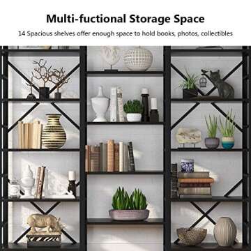 Tribesigns Triple Wide 5-Shelf Bookcase for Home & Office