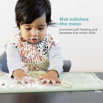 ezpz Tiny Placemat - 6 Months+ (Blush) - Non-Slip, 100% Silicone Placemat for Toddlers and Babies - Fits on Most Highchair Trays - Rolls-Up - Dishwasher Safe