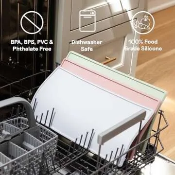 ezpz Tiny Placemat - 6 Months+ (Blush) - Non-Slip, 100% Silicone Placemat for Toddlers and Babies - Fits on Most Highchair Trays - Rolls-Up - Dishwasher Safe