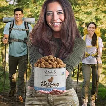 FERIDIES Jumbo Lightly Salted Cashews in 18oz Tin