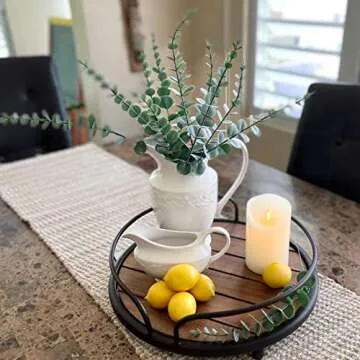 WEISPARK Artificial Eucalyptus Stems Leaves - 25pcs Real Touch Fake Eucalyptus Leaves Faux Plant Eucalyptuses Sprigs for Vase DIY Bouquet Centerpiece Wedding Home Decor (No Vase) (25pcs)