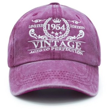 Vintage 1954 Baseball Caps - Adjustable 70th Birthday Hats