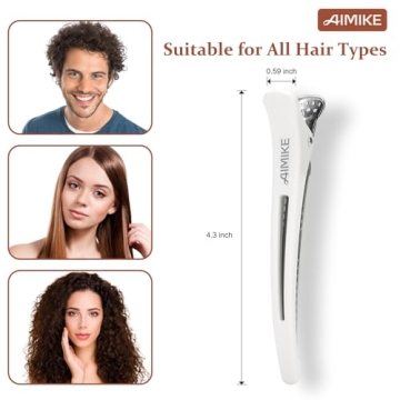 AIMIKE 6pcs Professional Non-Slip Hair Clips for All Hair Types