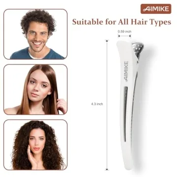 AIMIKE 6pcs Professional Non-Slip Hair Clips for All Hair Types