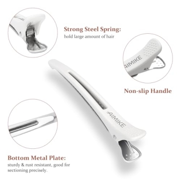 AIMIKE 6pcs Professional Non-Slip Hair Clips for All Hair Types