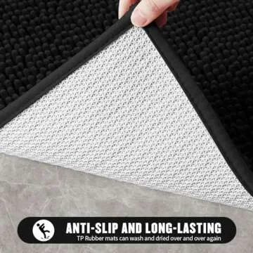 MitoVilla Soft Chenille Bathroom Rugs Set - Non-Slip & Plush