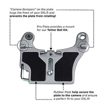 SPIDER HOLSTER – SpiderPro DSLR Camera Plate for Any Spider Camera Holster Constructed from Durable Stainless Steel & Aluminum with Anti-Slip Pads – 1/4" x20 Mounts for Any Tripod Adapter Plate