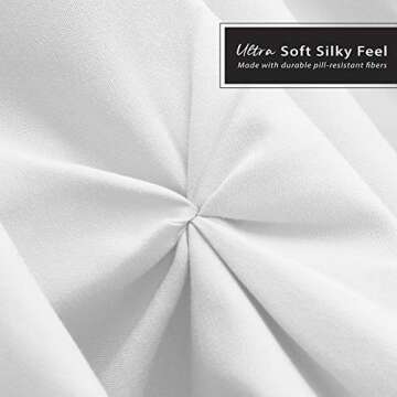 Nestl White Bed Skirt King Size, Pinch Pleat King Bed Skirt, 14" Inch Drop King Bedskirt, Hotel Quality White Bed Skirts, Premium Microfiber Bedskirt for King Bed, White King Size Bed Skirt