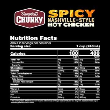 Campbell's Chunky Soup, Spicy Nashville-Style Hot Chicken Soup, 18.8 oz Can