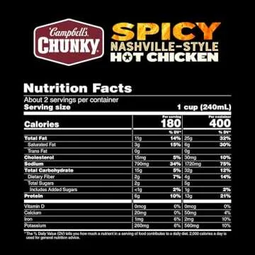 Campbell's Chunky Soup, Spicy Nashville-Style Hot Chicken Soup, 18.8 oz Can