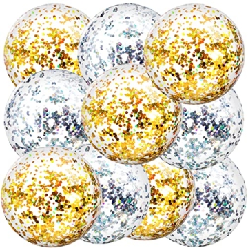 Civaner Glitter Beach Balls - 10 Inflatable Summer Fun