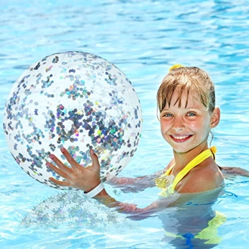 Civaner Glitter Beach Balls - 10 Inflatable Summer Fun