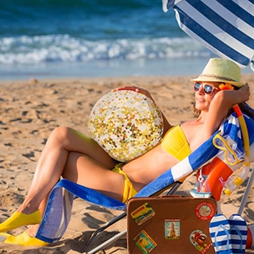 Civaner Glitter Beach Balls - 10 Inflatable Summer Fun