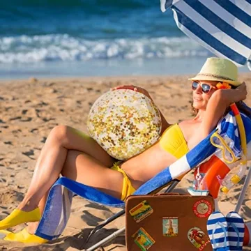Civaner Glitter Beach Balls - 10 Inflatable Summer Fun