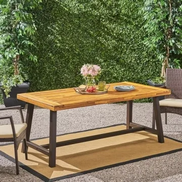 Rustic Outdoor Dining Table by Christopher Knight - Durable & Elegant