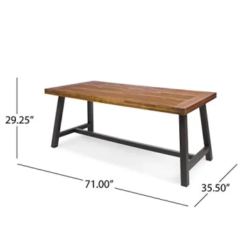 Rustic Outdoor Dining Table by Christopher Knight - Durable & Elegant