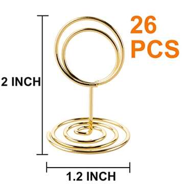 26Pcs Table Number Holders, Place Card Holders, Wire Picture Holders, Small Table Card Holders, Phot...