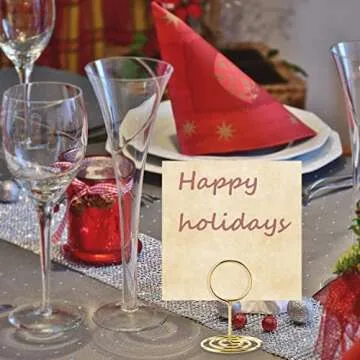 26Pcs Table Number Holders, Place Card Holders, Wire Picture Holders, Small Table Card Holders, Photo Holders for Centerpieces, Wedding Reception, Party, Birthday (Gold)