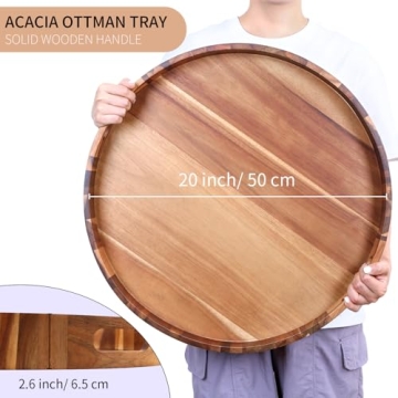 Premium Acacia Wood Serving Tray for Elegant Home Use