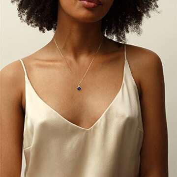 Tasiso Glass Evil Eye Necklace for Women Turkish Blue Glass Evil Eye Pendant Necklace Nazar Protection Necklace Minimalist Jewelry