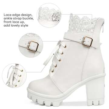 BEAUPAS Women's Stylish Chunky Heel Ankle Boots