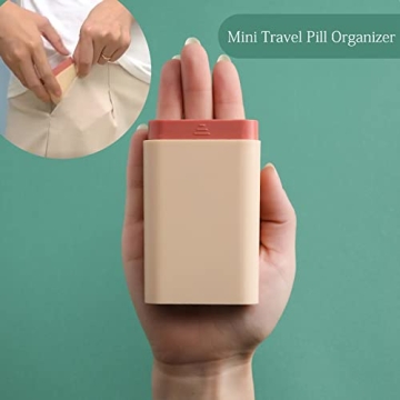 Compact VAQOZASY Mini Travel Pill Organizer for Medications