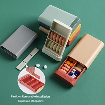 Compact VAQOZASY Mini Travel Pill Organizer for Medications