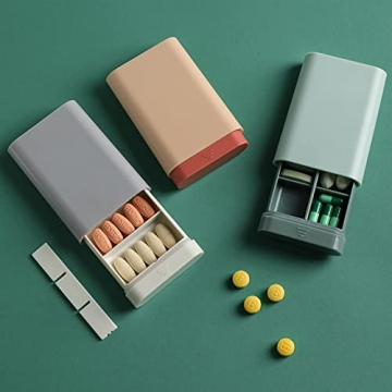 Compact VAQOZASY Mini Travel Pill Organizer for Medications