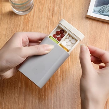 Compact VAQOZASY Mini Travel Pill Organizer for Medications