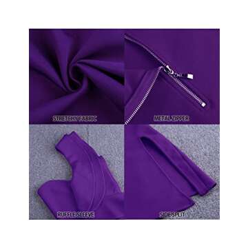 UONBOX Women's One Shoulder Sleeveless Knee Length Side Split Fashion Bandage Dress