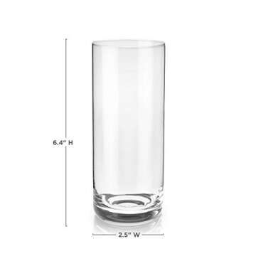 Viski Crystal Highball Tumblers Set of 2 - Premium Crystal Drinking Glasses, Fancy High ball Tall Cocktail Glassware Gift Set, 16 oz