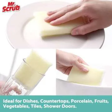 24 Pads All-Purpose Sponges Kitchen, Non Scratch Dish Sponge for Washing Dishes Cleaning Kitchen, Premium Kitchen Scrub Sponge and Scrubbers Cleaning Pads, Ideal for Kitchen, Bathroom, Mr. Scrub