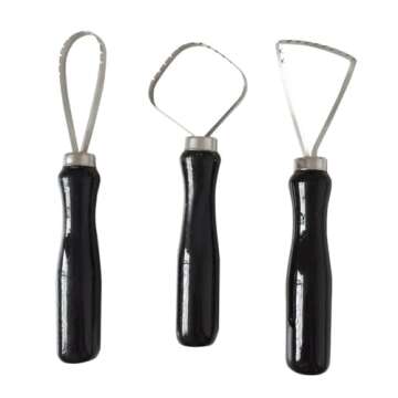 3pcs Sculpture Scraper Knife Carved Sludge Shaper Ceramic Pottery Clay Trimming Big Loop Tools Set