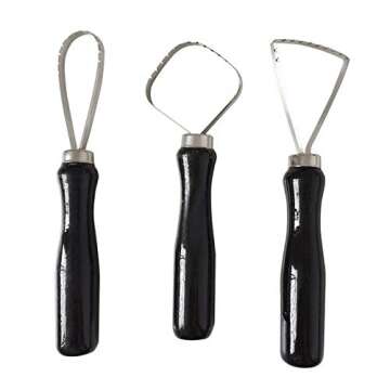 3pcs Sculpture Scraper Knife Carved Sludge Shaper Ceramic Pottery Clay Trimming Big Loop Tools Set