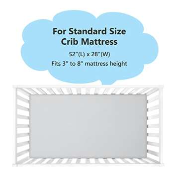 TILLYOU Super Soft Fitted Crib Sheet Set for Toddler Mat