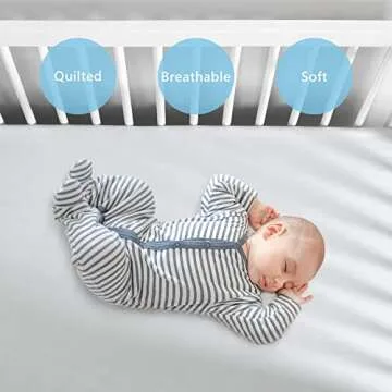 TILLYOU Super Soft Fitted Crib Sheet Set for Toddler Mat