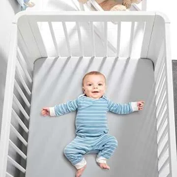 TILLYOU Super Soft Fitted Crib Sheet Set for Toddler Mat