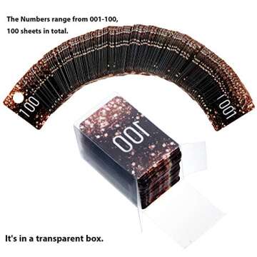 Jetec 100 Pieces Live Plastic Number Tags, Consecutive Reusable Normal and Mirrored Image Number Tags for Live Coat Room Hanger Cards (Champagne Gold)