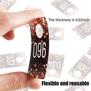 Jetec 100 Pieces Live Plastic Number Tags, Consecutive Reusable Normal and Mirrored Image Number Tags for Live Coat Room Hanger Cards (Champagne Gold)
