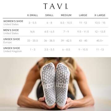 TAVI Chloe Fashion Criss-Cross Grip Socks - Pilates Socks for Barre and Yoga